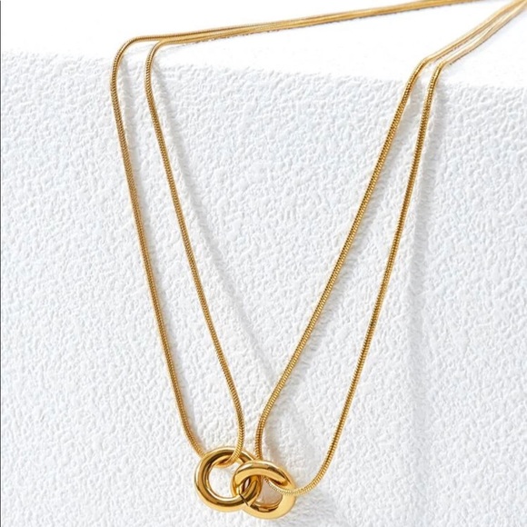 Gold Stainless Steel layered Necklace - Picture 1 of 6